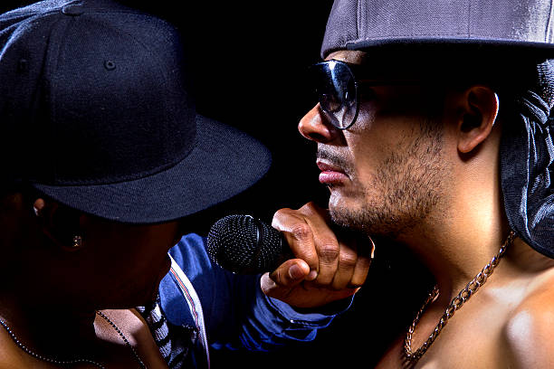 istock Hip Hop Rap Battle With Microphones 485429228