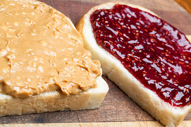 istock Peanut Butter and Jelly Sandwich Closeup 485429970
