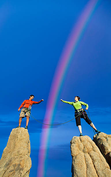 istock Team of climbers on the summit. 485430107
