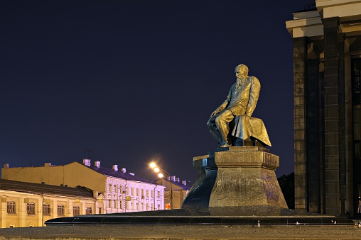 Monument to Feodor Mihajlovich Dostoevsky near the Russian State Library in Moscow