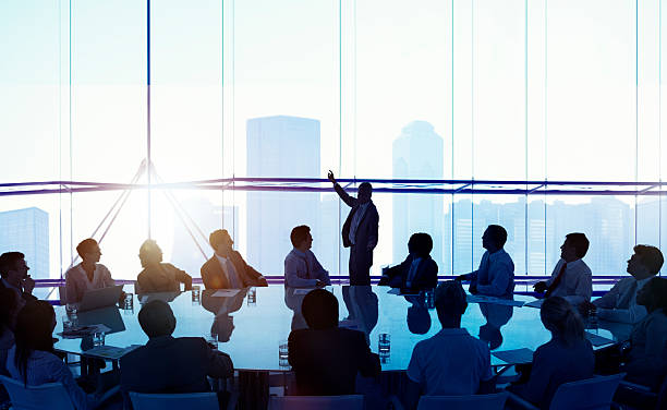 istock Silhouette Business People Conference Cityscape Concept 485430494