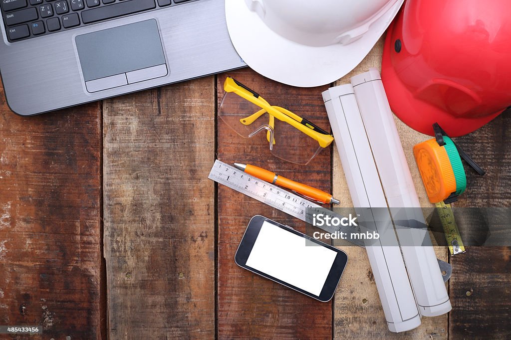 Work Table Gadgets Creative Professionals Work Table And Tech Gadgets From Above Stock ...