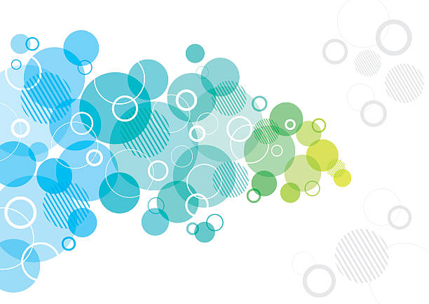 Abstract Design with Circles A colourful abstract background design with overlapping circles round bubble stock illustrations