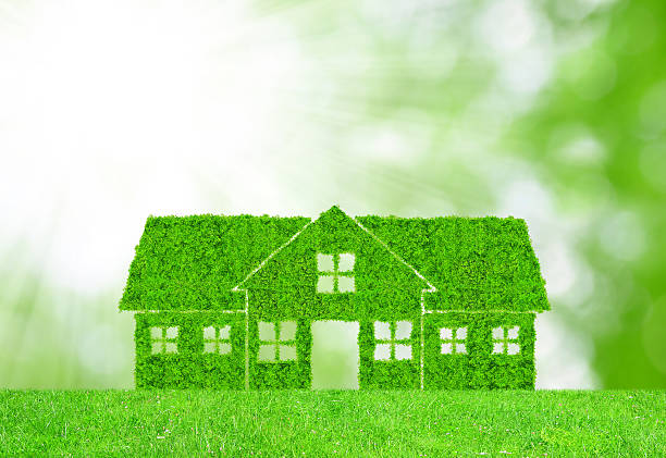 istock Green house symbol 485434602