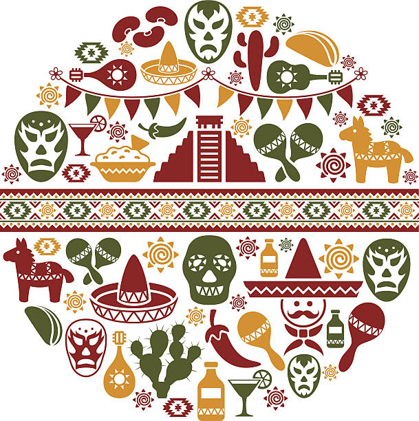 ilustrações, clipart, desenhos animados e ícones de colagem mexicano - national park tribal