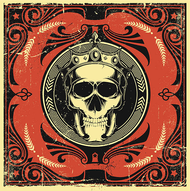 Skull design Skull in ornate frame Eps.8 book binding illustrations stock illustrations