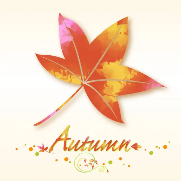 Vector illustration of Autumn leaf symbol