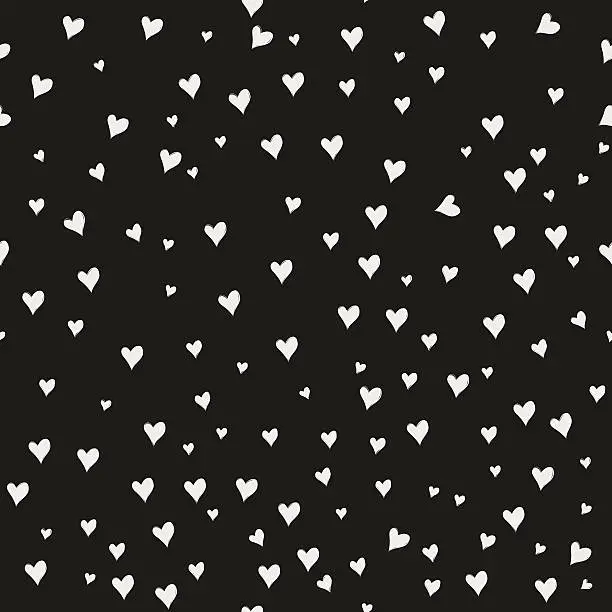 Vector illustration of Seamless patterns with white hearts.