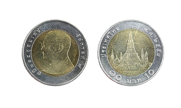 istock Ten Baht Thailand coins. 485439628