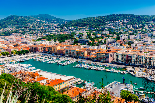 Nice harbour and marina on the French Riviera.
