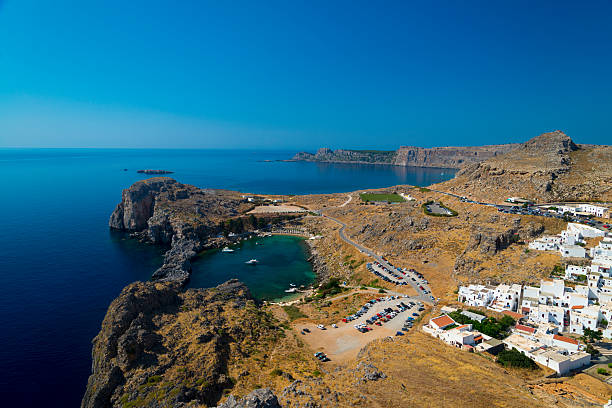 istock St Paul's Bay and the Acropolis of Lindos 485440936
