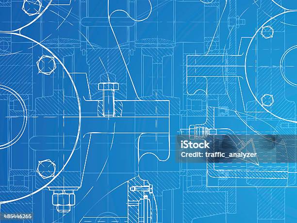 Blueprint Of The Reducing Gear Stock Illustration - Download Image Now - Engineer, Plan - Document, Engineering