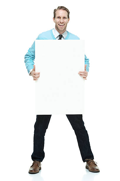 istock Busienssman holding placard 485446625