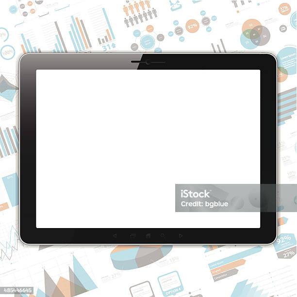 Blanc Tablette Pc Position Horizontale Pour Linfographie En Arrièreplan Vecteurs libres de droits et plus d'images vectorielles de Affaires