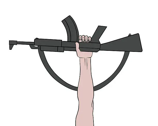 Vector illustration of raised weapon