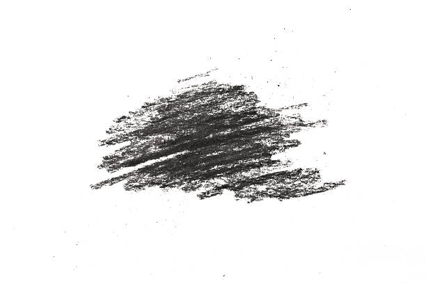 Carvão vegetal Rabisco de lápis em branco - foto de acervo