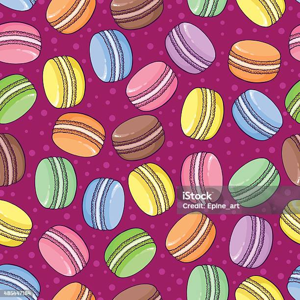 Vector Seamless Macaroon Pattern On Bright Background Stock Illustration - Download Image Now