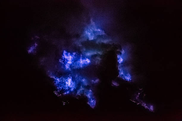 niebieski ogień - sulphur landscape fumarole heat zdjęcia i obrazy z banku zdjęć