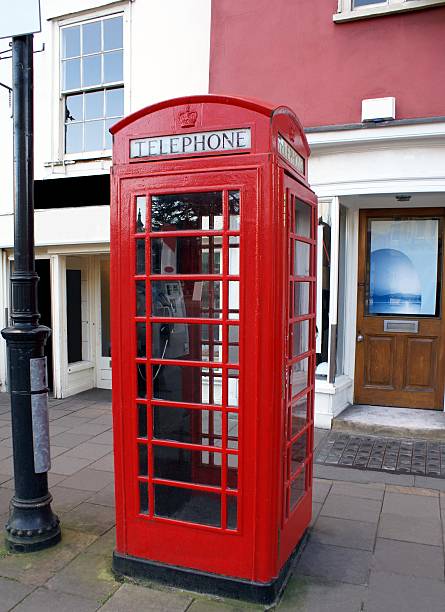 istock Red telephone box in London, England 485450744