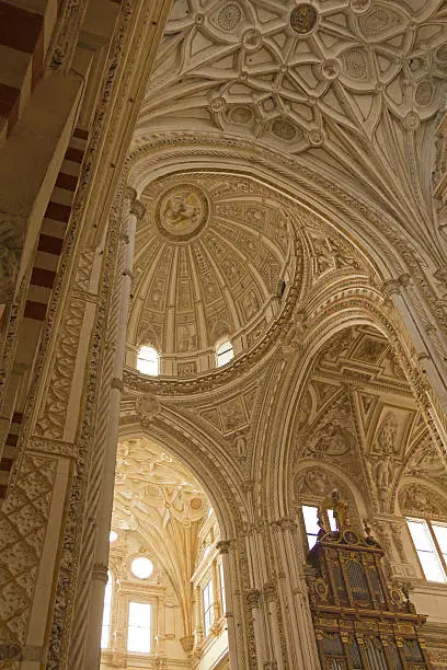 Vault of cathedral-mosque of Cordoba, Andalusia, Spain