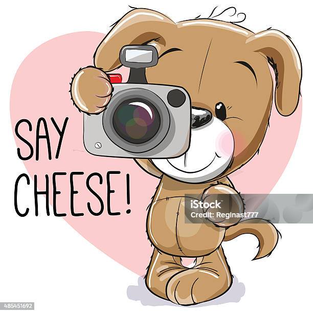 Puppy With A Camera Stock Illustration - Download Image Now - 2015, Adult, Animal