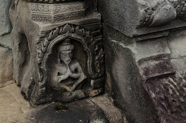 istock sculpture of hermit at Banteay Samre 485452262
