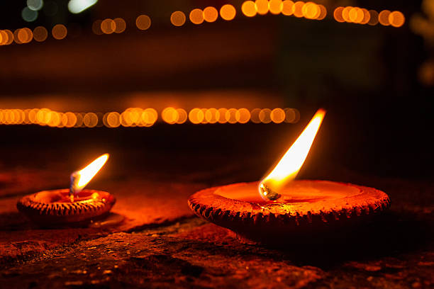 istock Oil lamps shining in the night 485452620