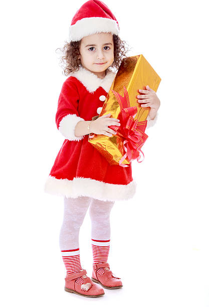 istock Little girl with gift 485454878