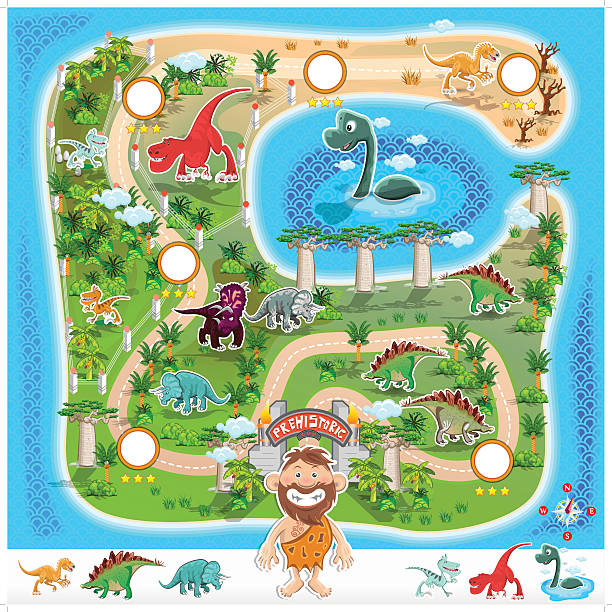 Préhistorique Carte du Zoo - Illustration vectorielle