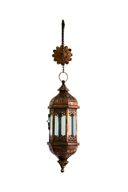 Moroccan vintage lantern isolated on a white background