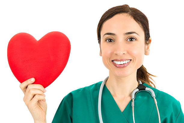 istock Friendly woman doctor showing heart 485458848