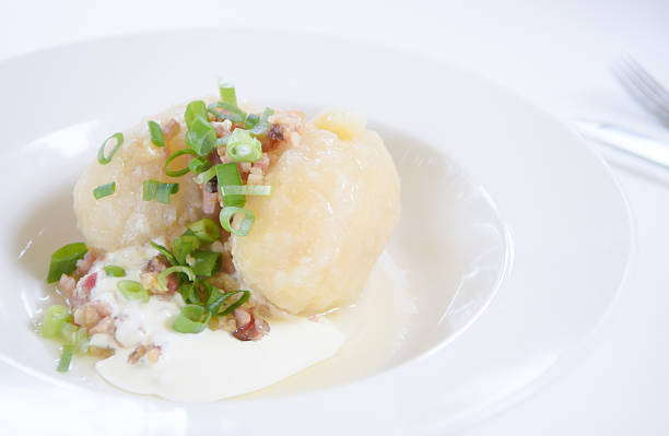 istock Lithuanian cuisine - stuffed meat potato dumpling (Cepelinai,didzkukuliai) 485461262
