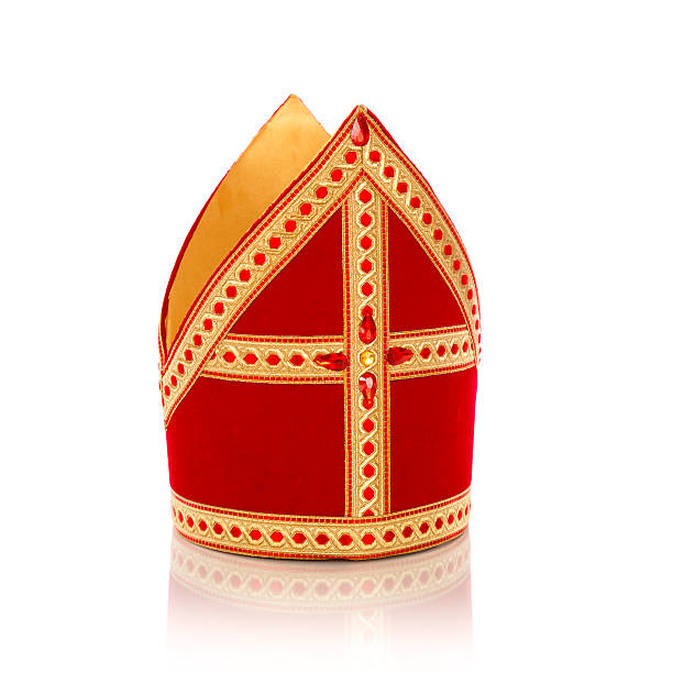 Mijter of sinterklaas Mitre or mijter of Sinterklaas. Isolated on white backgroud. Part of a dutch santa tradition mijter stock pictures, royalty-free photos & images