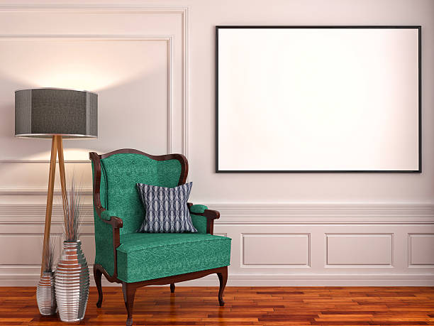 istock mock up poster frames in classic interior background, 3D illustr 485465300