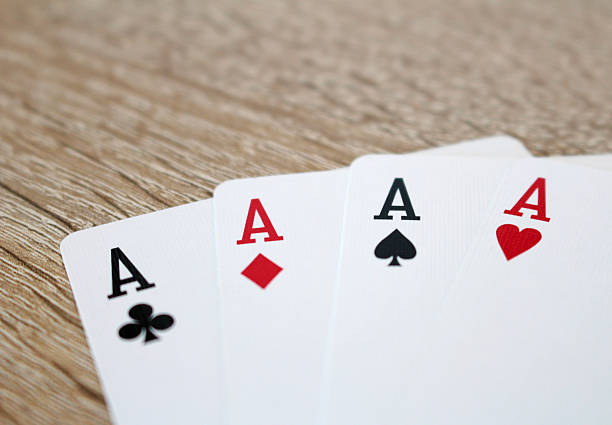 istock Poker game with aces, four of a kind 485465390