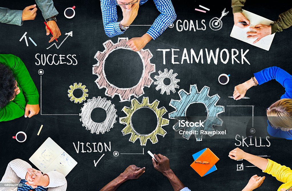 Group of Multiethnic People Studying About Teamwork Teamwork Stock Photo