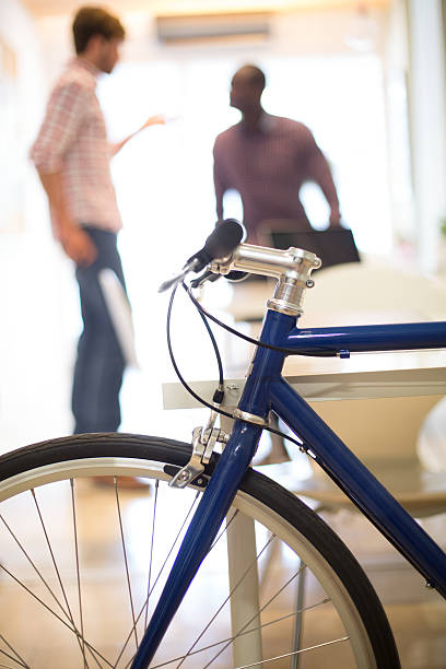 Working at the office with a bike