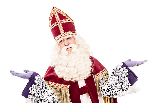 istock Sinterklaas on white background with arms wide 485469470