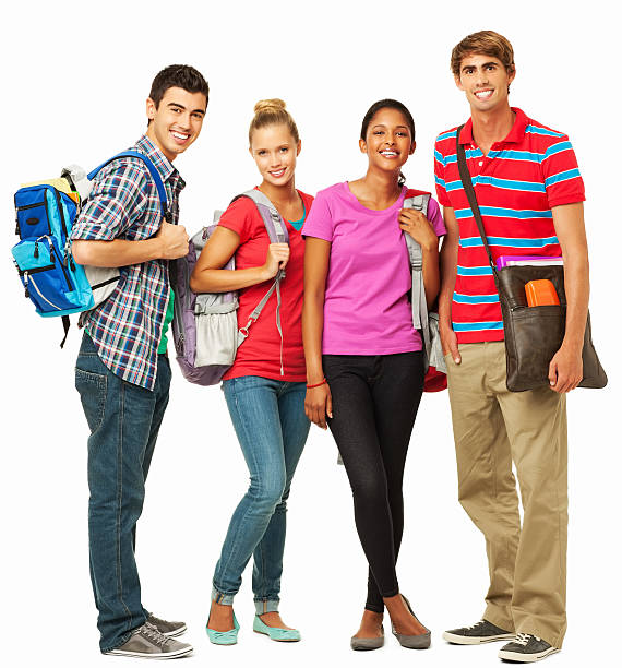 istock Happy Young College Friends - Isolated 485469493