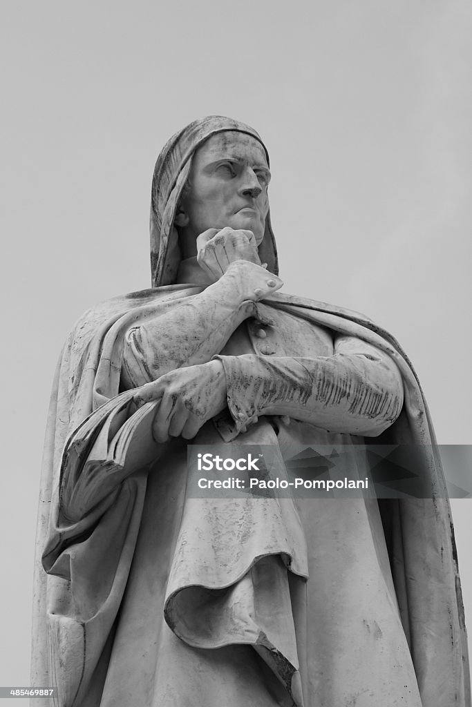 Statue of Dante Statue of Dante Alighieri in Verona, Italy Dante - Italian Poet Stock Photo