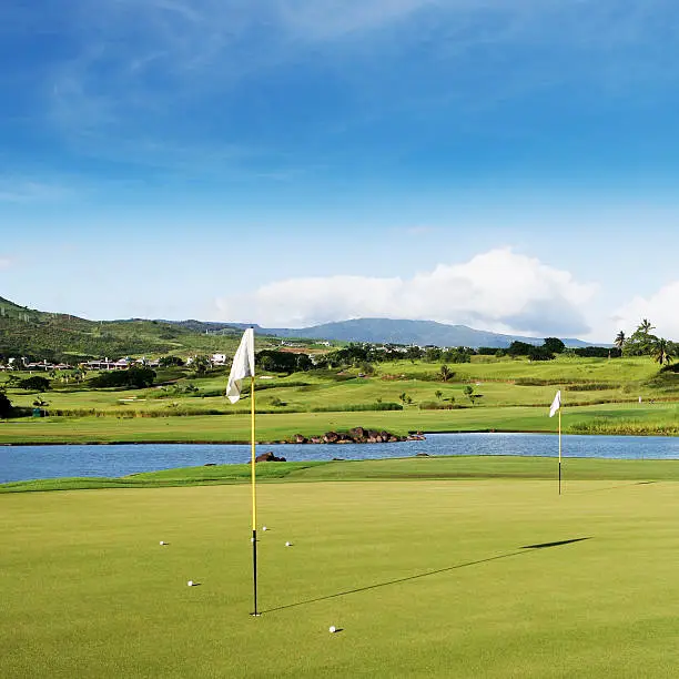 Photo of golf field on Mauritius island