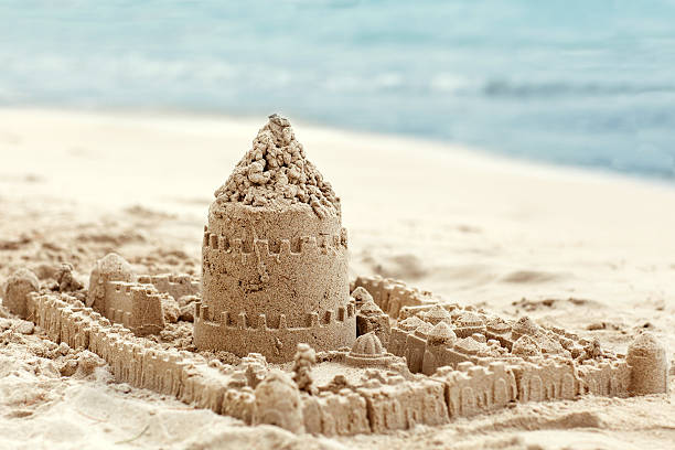 istock Sand house made with his own hands Children 485471040