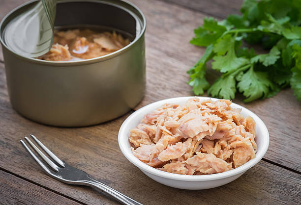istock Canned tuna fish in bowl 485471294