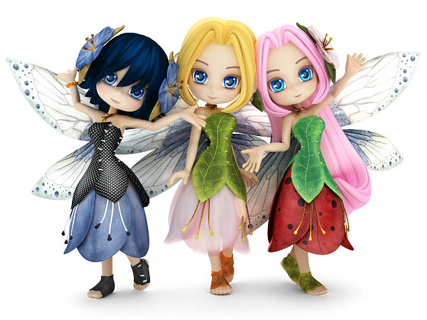 mignon toon fairy amis - vertical single flower women teenager photos et images de collection