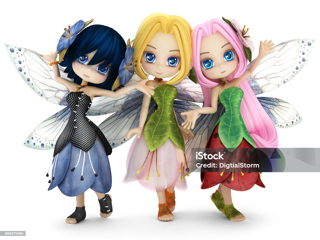 Cute Toon Fairy Friends Stock Photo - Download Image Now - Cartoon, Fairy,  Princess - iStock