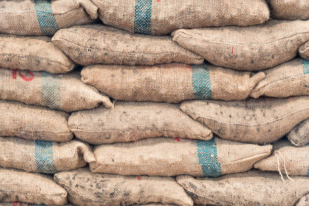 istock Stack of sack bag for packaging heavy product 485472156