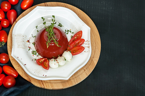 Tomato Jelly With Mozzarella closeup