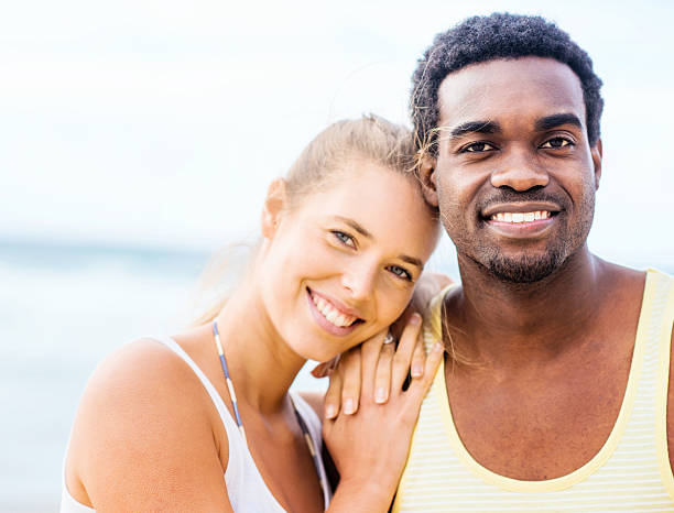 istock Beautiful couple at the beach 485472845