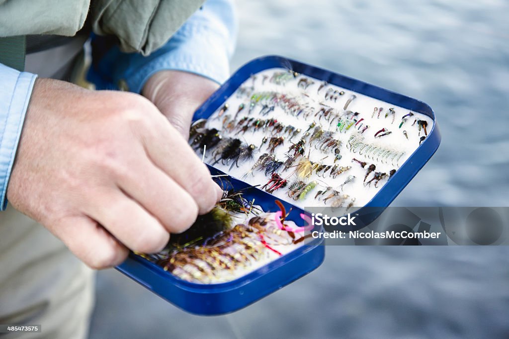 Choisir le bon d'appât de pêche à la mouche - Photo de Activité libre de droits