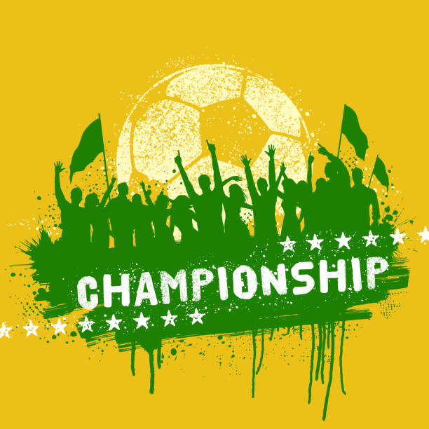 ilustrações, clipart, desenhos animados e ícones de comemorando os fãs de futebol de graffiti - copa do mundo